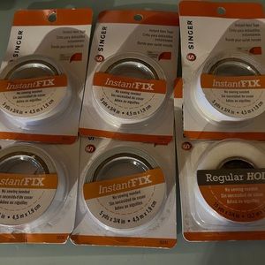 6 NEW PACKS SINGER INSTANT FIX HEM TAPE, 5 YARDS x 3/4" EA Sewing craft clear